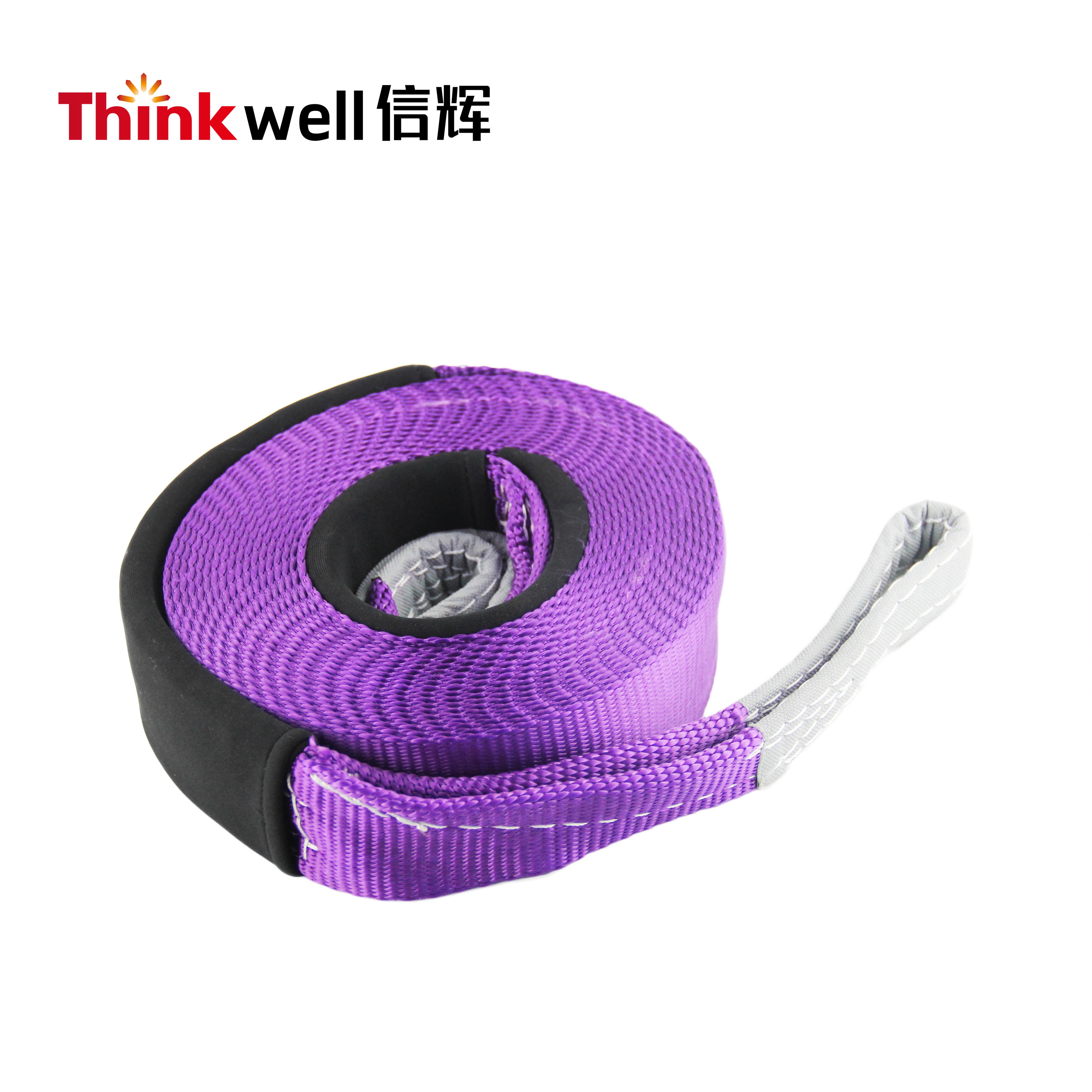 Sangle de remorquage personnalisée en polyester 2 '* 8 pieds 20000 lb